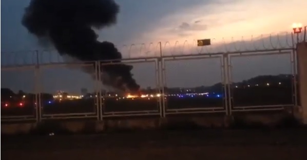 Самолет разбился и загорелся в Бразилии