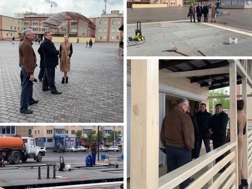 Глава Ачинска Илай Ахметов проконтролировал готовность главной городской площади к летнему сезону