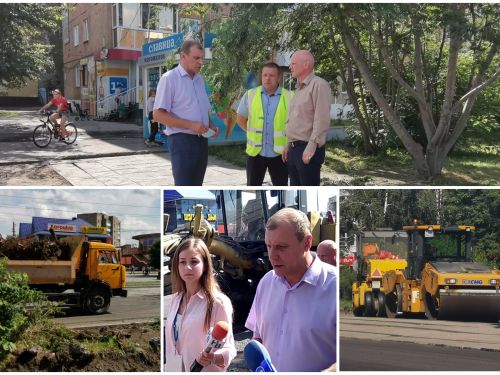 Сегодня Глава города лично проверил ход работ по благоустройству ул. Кравченко и Парка Победы
