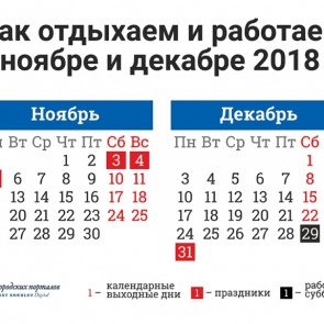 Плюс в ноябре, минус в декабре: на этой неделе россияне будут отдыхать три дня подряд