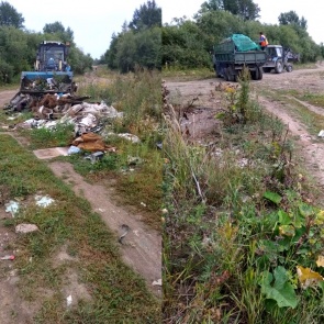 В поселке Мазуль убирают несанкционированные свалки