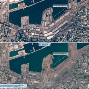 «Роскосмос» показал последствия взрыва в Бейруте из космоса