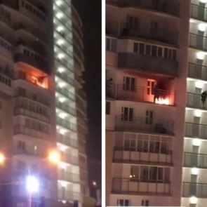 В «Солнечном» загорелся балкон после того, как туда залетел фейерверк