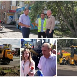 Сегодня Глава города лично проверил ход работ по благоустройству ул. Кравченко и Парка Победы