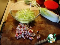 Салат с грибами, крабовыми палочками и сладким перцем