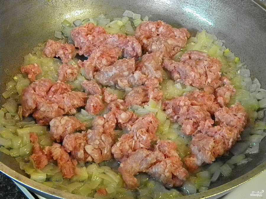 Паста с фаршем и томатной пастой