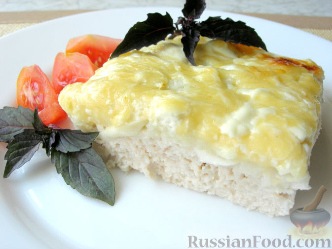 Сочная куриная запеканка "Неженка" с яблоками и сыром