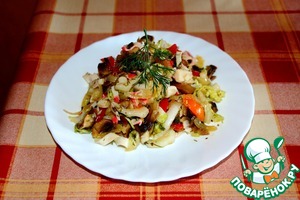 Салат с грибами, крабовыми палочками и сладким перцем