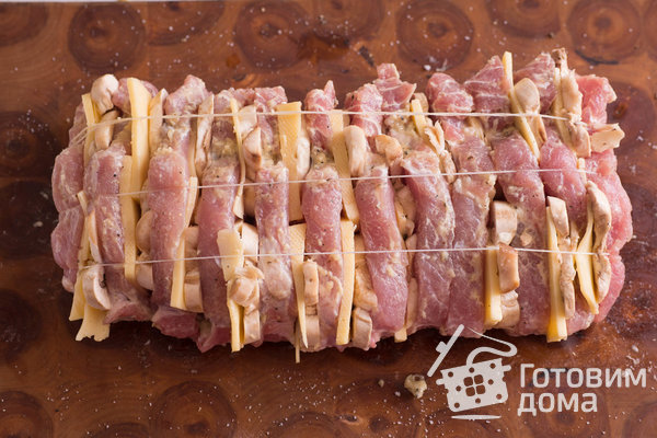 Мясная "Книжка" с грибами и сыром в духовке