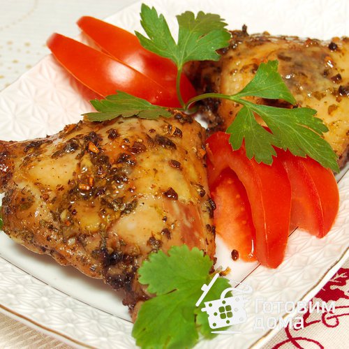 Куриные окорочка в маринаде из кинзы