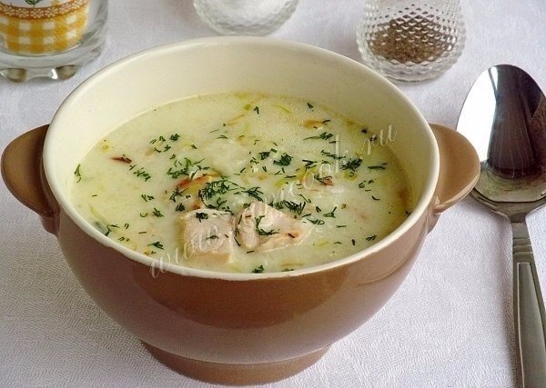 Английский куриный суп с плавленым сыром