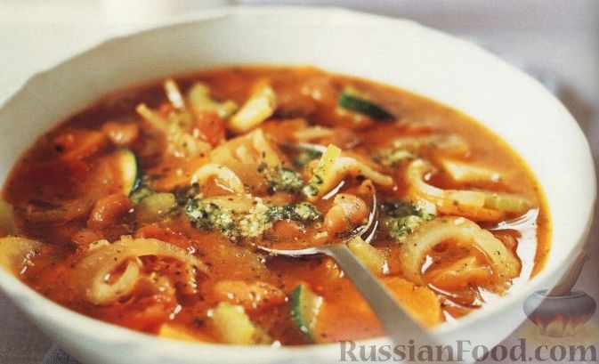Тосканский овощной суп с фасолью
