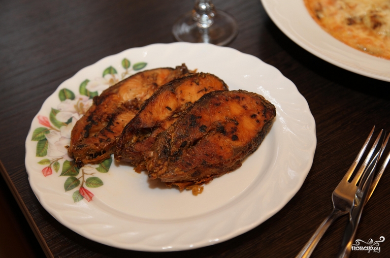 Горбуша в сливочно-чесночном соусе