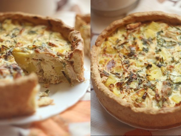 Пирог с курицей и картофелем