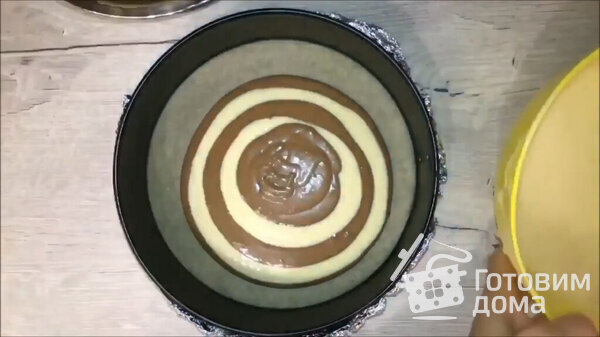 Сметанный пирог "Зебра"