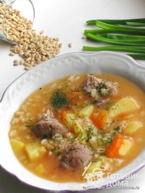 Суп с перловкой по-шотландски