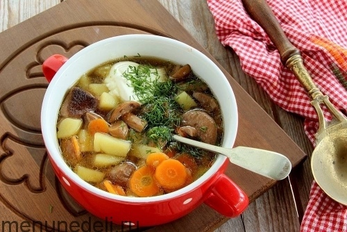 Суп с лесными грибами