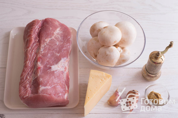 Мясная "Книжка" с грибами и сыром в духовке